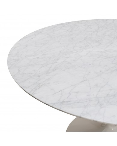 Runder oder ovaler TULIP-Tisch aus Carrara-Marmor, verschiedene