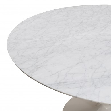 Round or oval TULIP table in Carrara marble, various sizes
