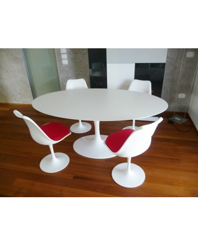 TULIP table, round/oval liquid laminate top, various sizes