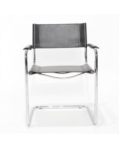 STAM&BREUER armchair with leather armrests in various colours