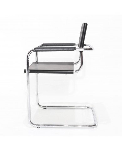 STAM&BREUER armchair with leather armrests in various colours