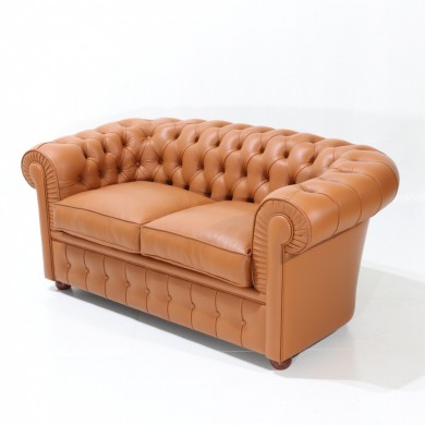 Canapé 2 places CHESTER en cuir de différentes couleurs