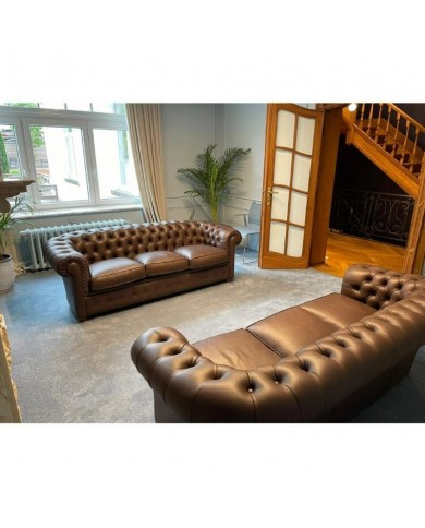 CHESTER 3 seater sofa in leather in various colours