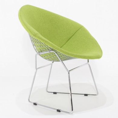 DIAMOND armchair in fabric or leather, various colours