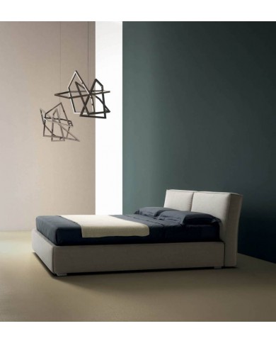 LIGHTY Doppelbett aus Stoff oder Leder in verschiedenen Farben