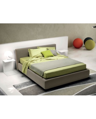 HESTER Doppelbett aus Stoff oder Leder in verschiedenen Farben