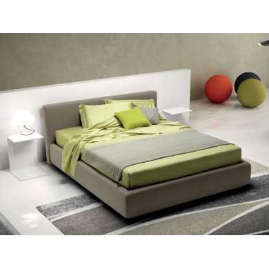 HESTER Doppelbett aus Stoff oder Leder in verschiedenen Farben