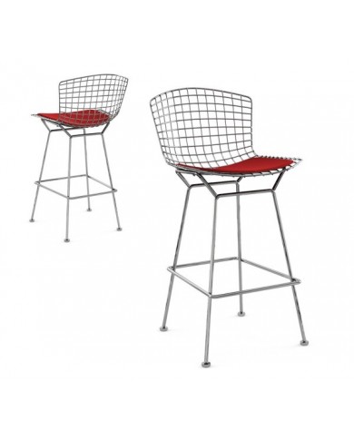 BERTOIA stool in fabric or leather various colours