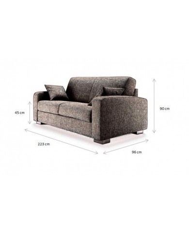 LONDON sofa bed in fabric or velvet in various colours