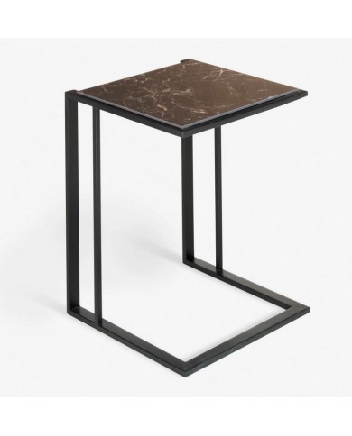 Table basse C avec plateau en céramique effet marbre en