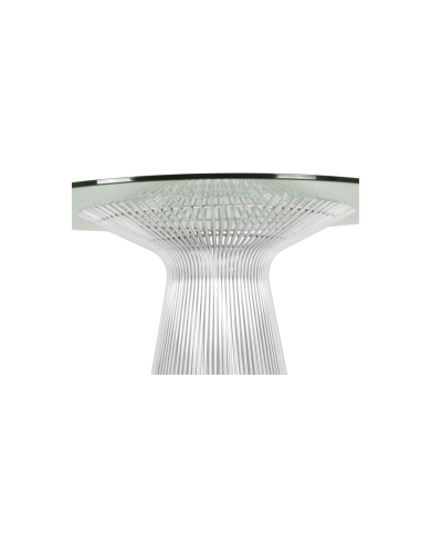 PLAT round table in tempered glass various finishes