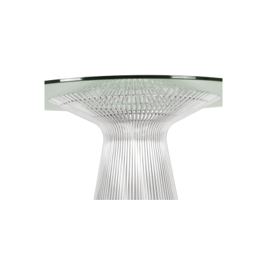 Table ronde PLAT en verre trempé différentes finitions