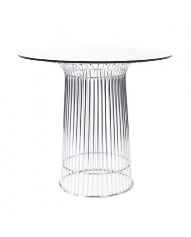 PLAT round table in tempered glass various finishes