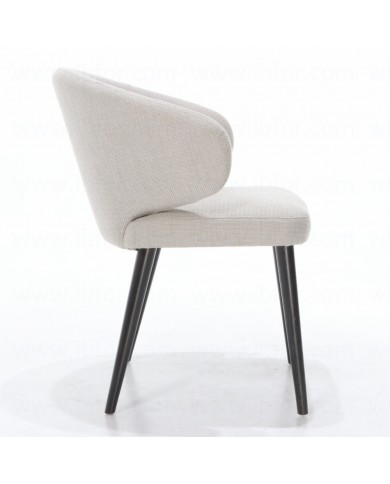 ASTON chair with armrests in fabric, leather or velvet in