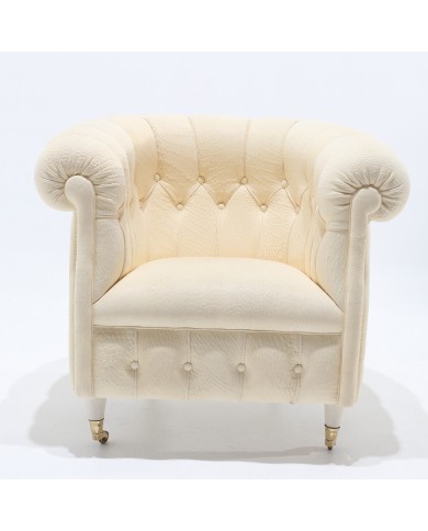 FUMOIR armchair in leather or velvet various colours