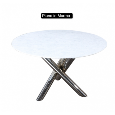 Table ronde X-TABLE en marbre de Carrare différentes tailles