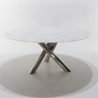Round X-TABLE table in Carrara marble various sizes