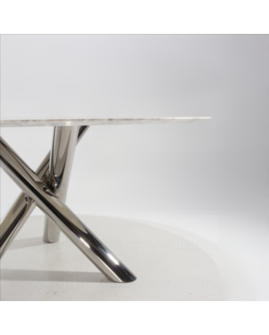 Runder X-TABLE-Tisch aus Carrara-Marmor in verschiedenen Größen