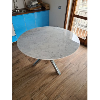 Tavolo X-TABLE tondo in marmo di Carrara varie misure
