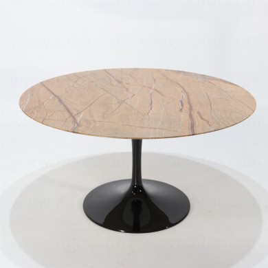 TULIP table round/oval top in Forest Gold marble, various sizes