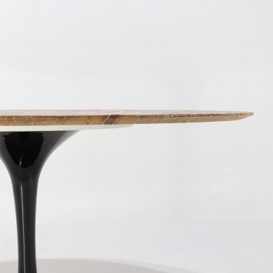 Table TULIP plateau rond/ovale en marbre Forest Gold