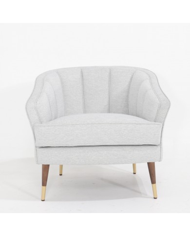 LESLIE-Sessel mit Armlehnen aus Stoff, Leder oder Samt in