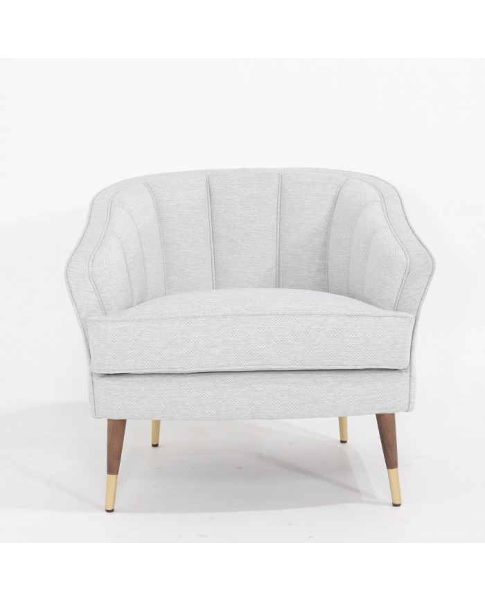 LESLIE-Sessel mit Armlehnen aus Stoff, Leder oder Samt in