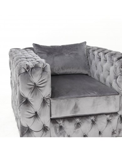 CHESTER SQUARE armchair in fabric, leather or velvet in various