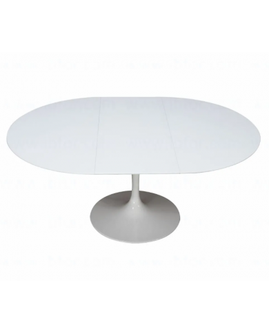 Ausziehbarer TULIP-Tisch, runde/ovale Platte aus flüssigem