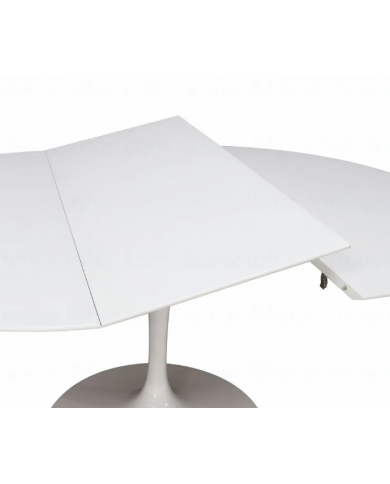 Ausziehbarer TULIP-Tisch, runde/ovale Platte aus flüssigem