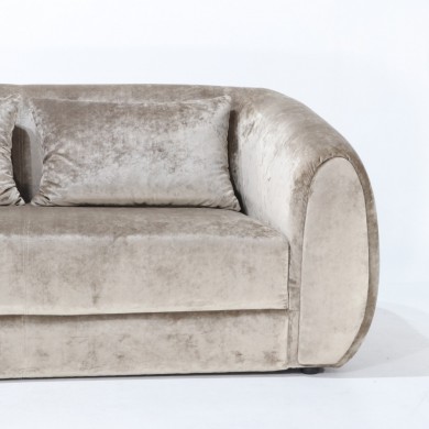 OVAL sofa in fabric, leather or velvet in various colours