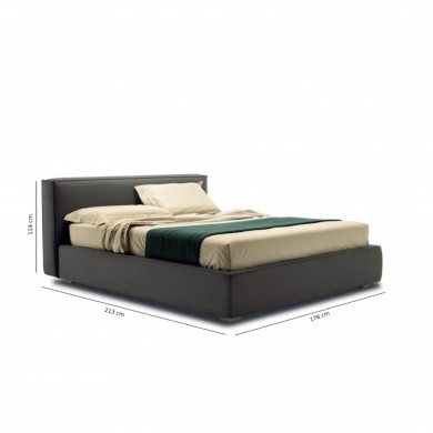 JESS double bed in fabric or leather various colours