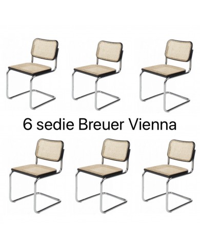Promo 6 chaises BREUER VIENNA avec bord noir