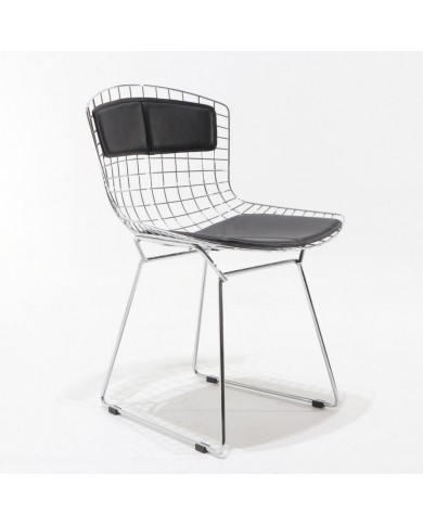 BERTOIA Stuhl mit Sitz- und Schulterkissen aus Stoff oder Leder