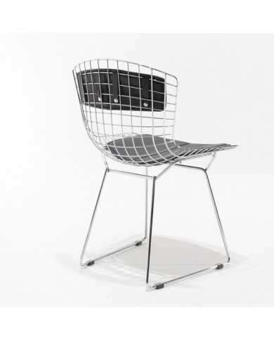 BERTOIA chair with seat and shoulder cushion in fabric or