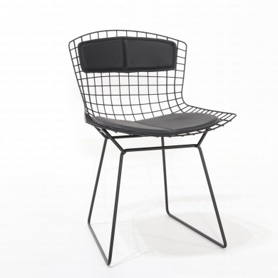 BERTOIA chair with seat and shoulder cushion in fabric or