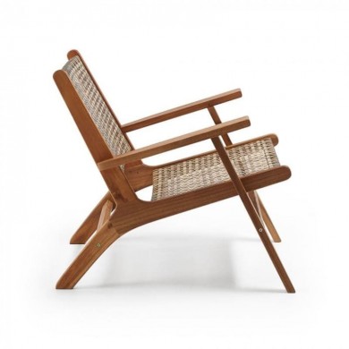 SPRING armchair in wood and rattan