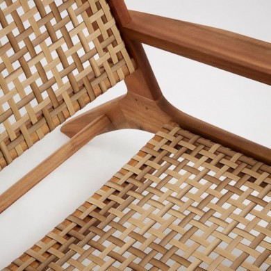 SPRING armchair in wood and rattan