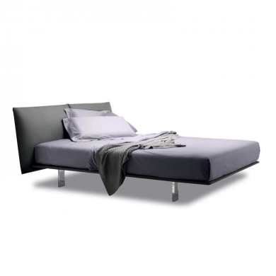 IRON double bed in fabric or leather various colours