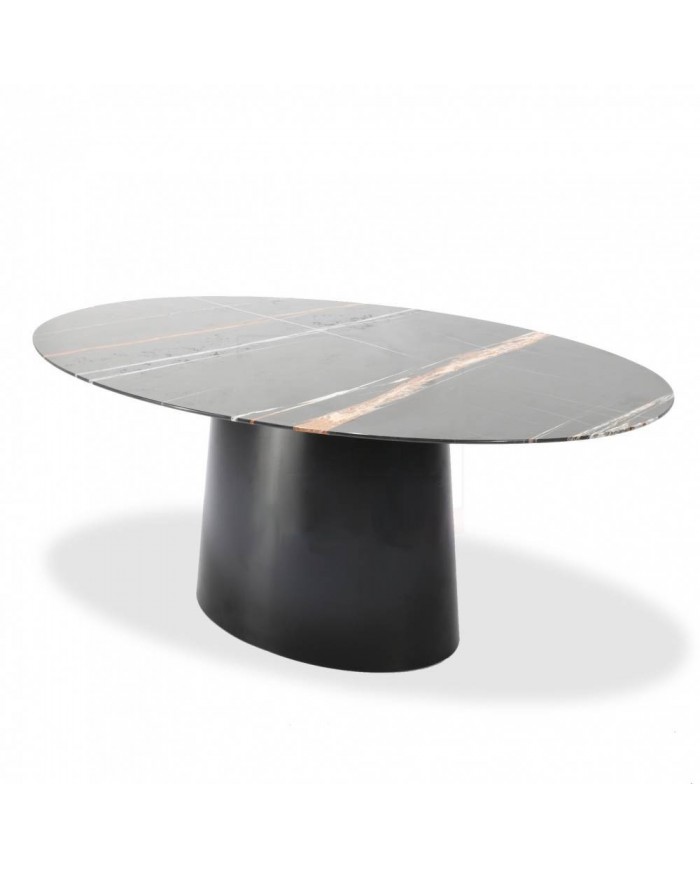 ANDROMEDA table in Black Guinea marble, various sizes