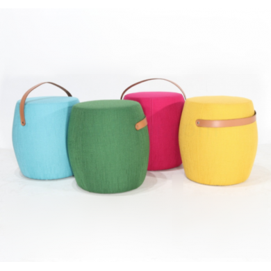 ADDY pouf in fabric, leather or velvet in various colours
