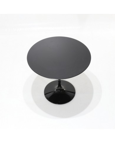 TULIP runder/ovaler Tisch aus schwarzem Flüssiglaminat in