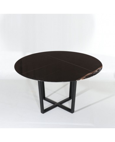 AVA round table with marble top, various sizes and finishes