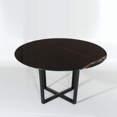 AVA round table with marble top, various sizes and finishes