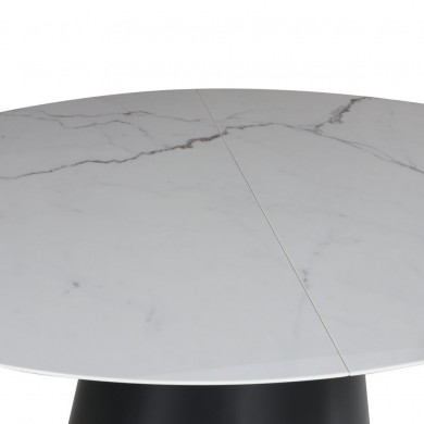 Table EXTENSIBLE ANDROMEDA plateau rond/ovale en céramique en