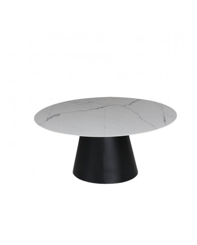 Table EXTENSIBLE ANDROMEDA plateau rond/ovale en céramique en