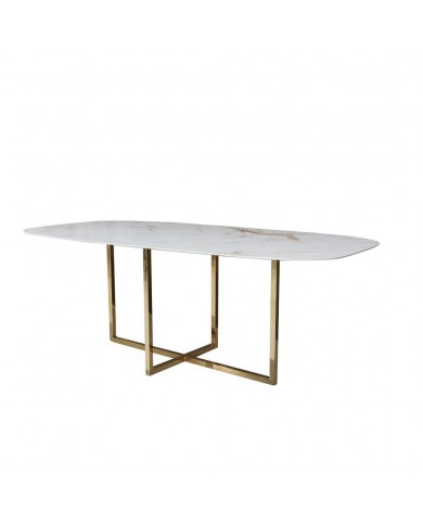 AVA table with barrel-shaped top in ceramic, various sizes and