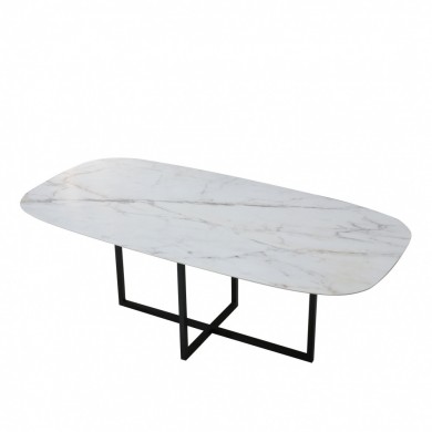 AVA-Tisch mit tonnenförmiger Platte aus Keramik, verschiedene
