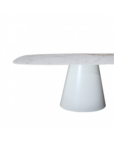Table en céramique en forme de tonneau ANDROMEDA en différentes