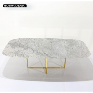 Tavolo AVA piano a botte in marmo Carrara varie misure